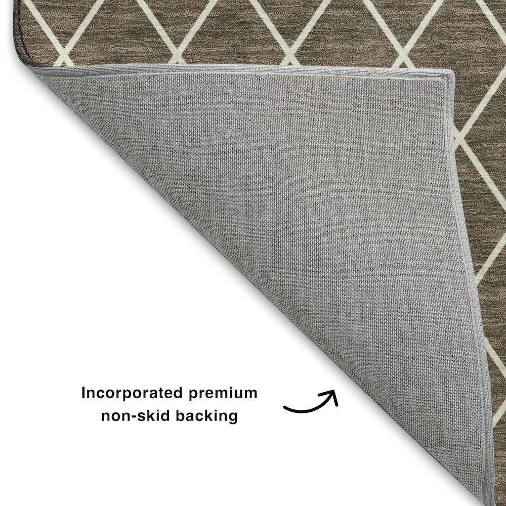 Luxury Washable Indoor/Outdoor The Reserve Brown 1'8" x 2'6" Rug. Picture 4