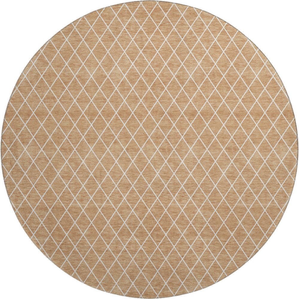 Luxury Washable Indoor/Outdoor The Reserve Copper 8' x 8' Round Rug. Picture 1
