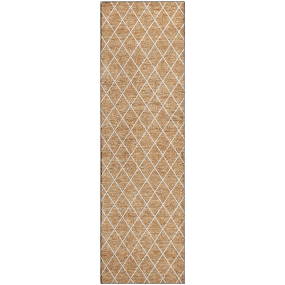 Luxury Washable Indoor/Outdoor The Reserve Copper 2'3" x 7'6" Runner Rug. Picture 1
