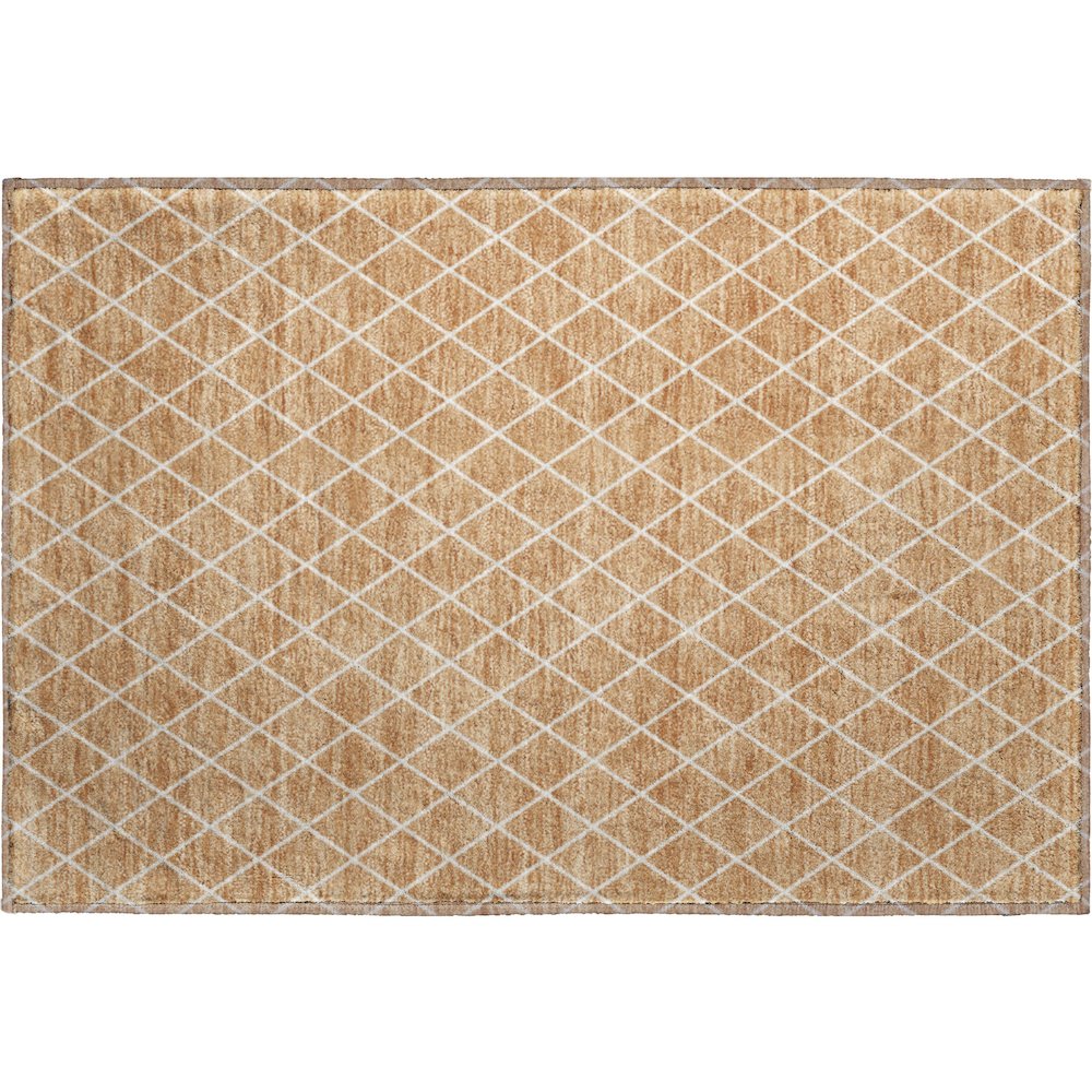 Luxury Washable Indoor/Outdoor The Reserve Copper 1'8" x 2'6" Rug. Picture 1