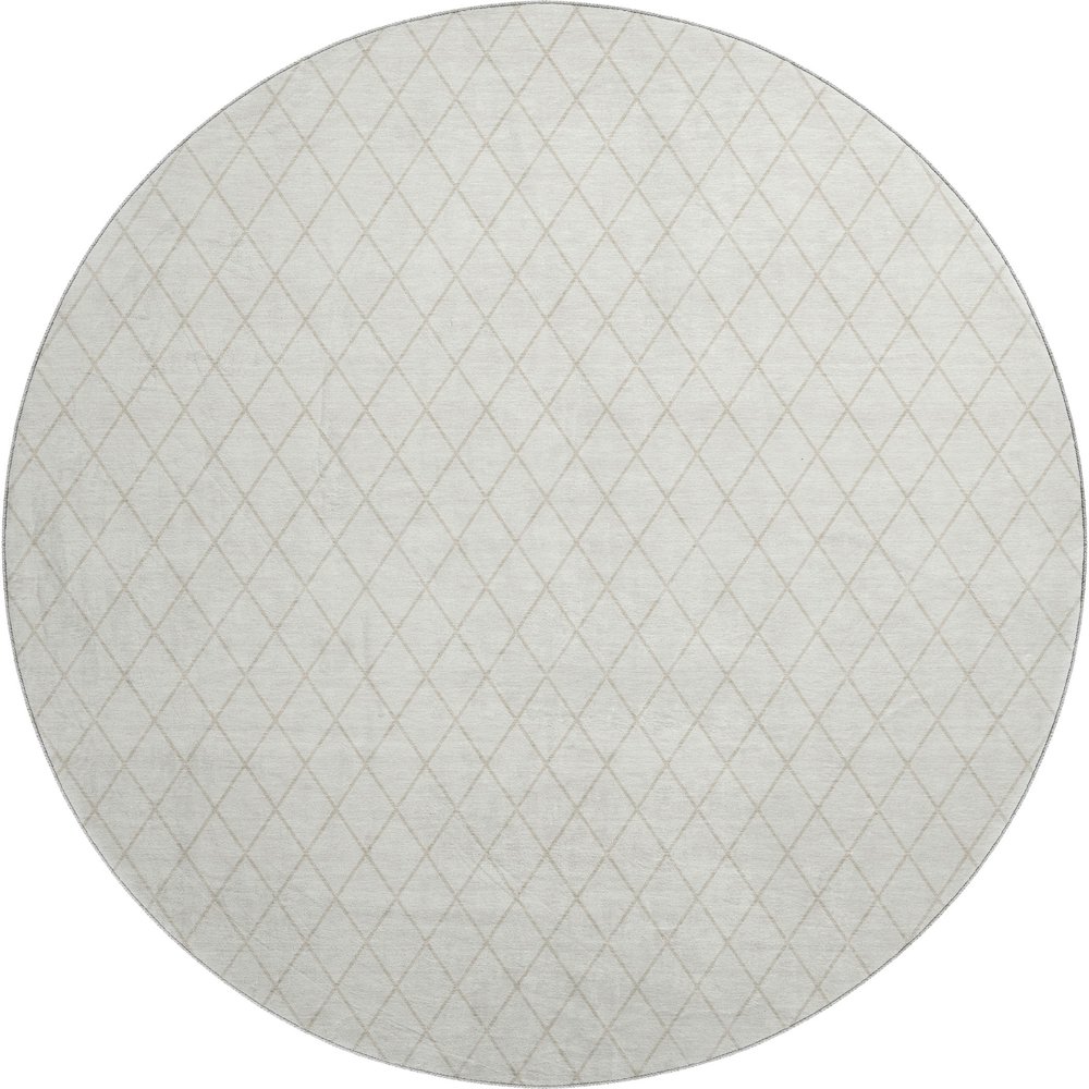 Luxury Washable Indoor/Outdoor The Reserve Ivory 8' x 8' Round Rug. Picture 1