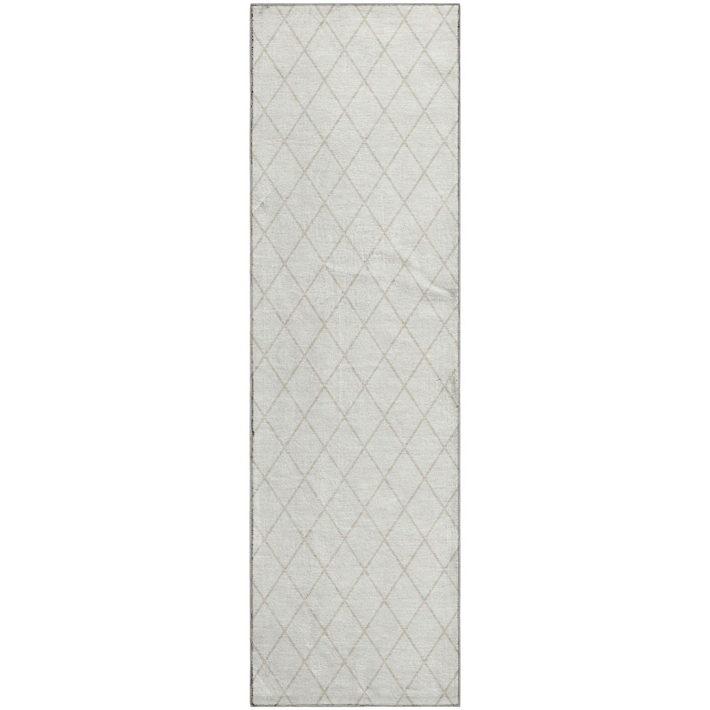 Luxury Washable Indoor/Outdoor The Reserve Ivory 2'3" x 7'6" Runner Rug. Picture 1