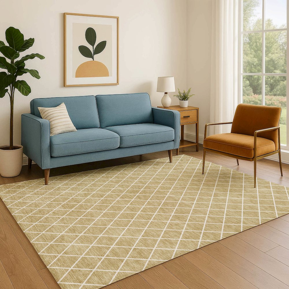 Luxury Washable Indoor/Outdoor The Reserve Walnut 2'6" x 3'10" Rug. Picture 6