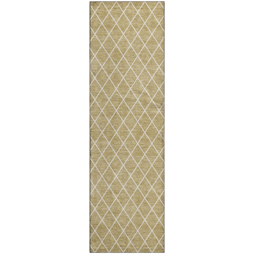 Luxury Washable Indoor/Outdoor The Reserve Walnut 2'3" x 7'6" Runner Rug. Picture 1