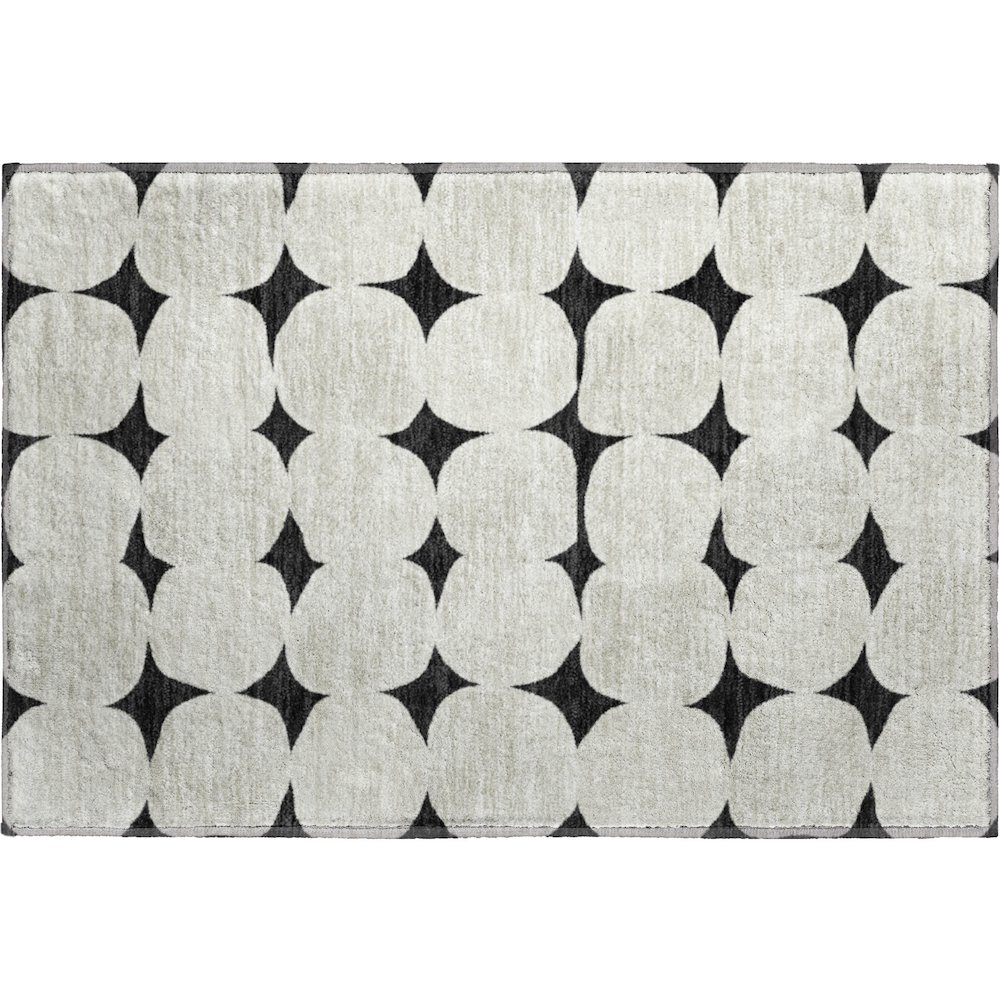 Luxury Washable Indoor/Outdoor The Reserve Black 1'8" x 2'6" Rug. Picture 1