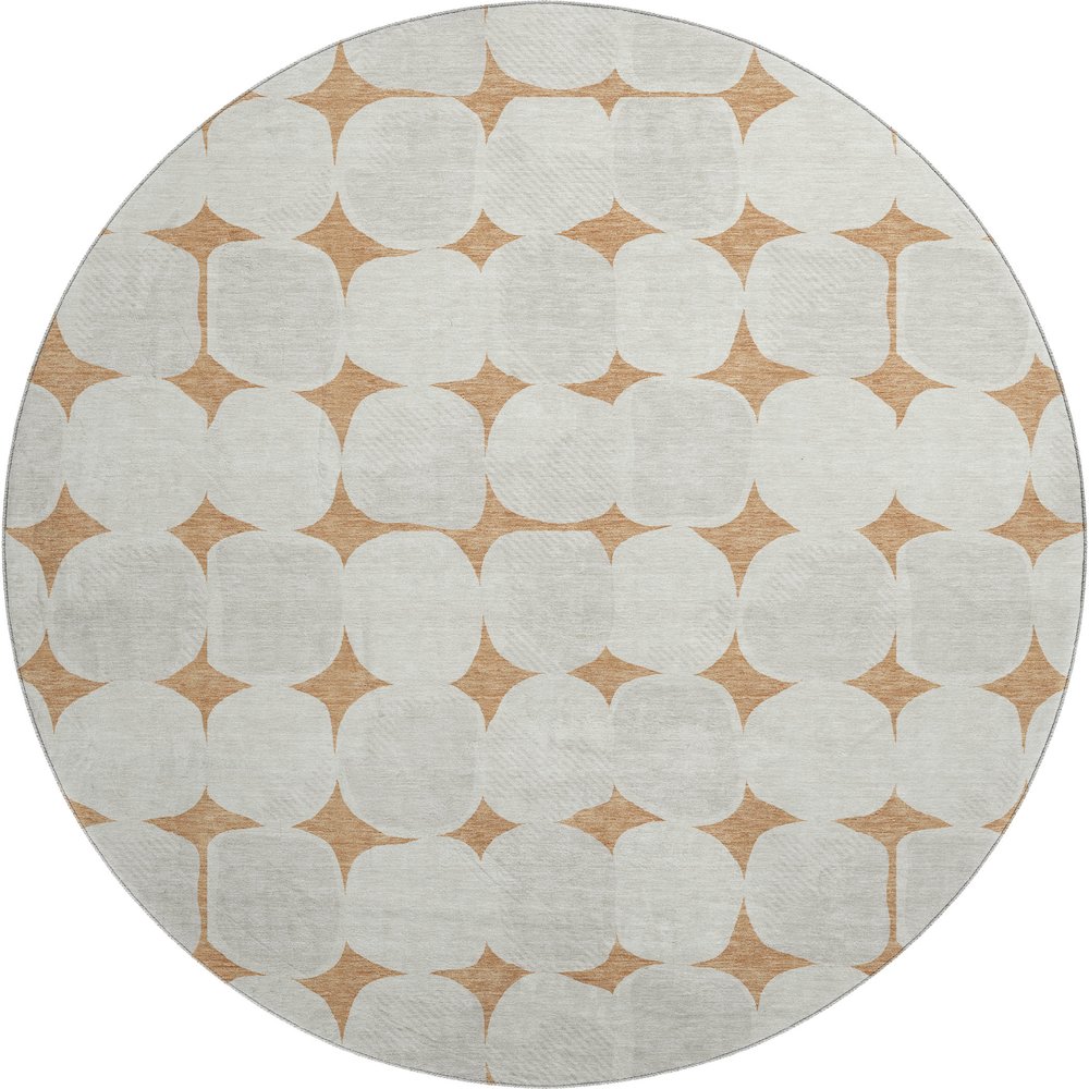 Luxury Washable Indoor/Outdoor The Reserve Copper 8' x 8' Round Rug. Picture 1