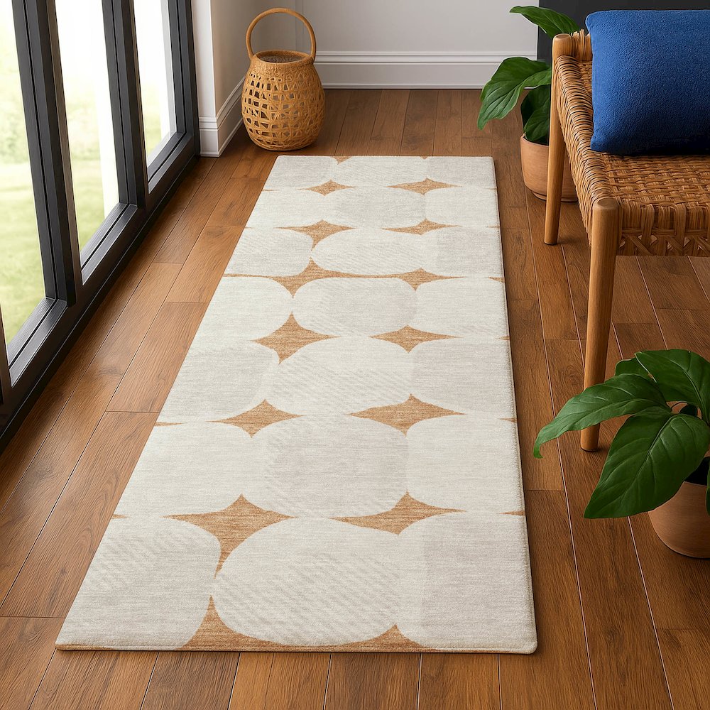 Luxury Washable Indoor/Outdoor The Reserve Copper 2'3" x 7'6" Runner Rug. Picture 5