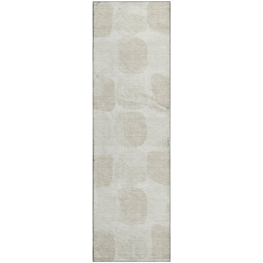Luxury Washable Indoor/Outdoor The Reserve Ivory 2'3" x 7'6" Runner Rug. Picture 1