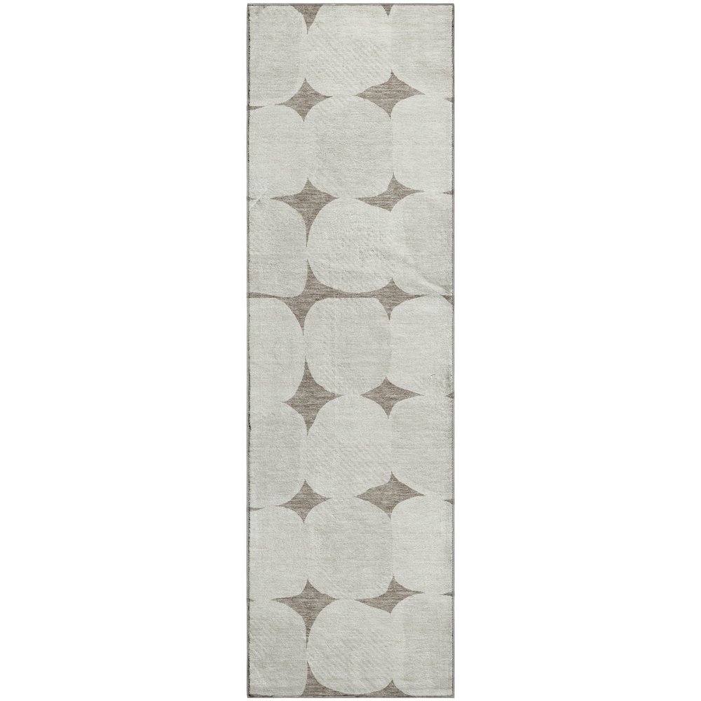 Luxury Washable Indoor/Outdoor The Reserve Taupe 2'3" x 7'6" Runner Rug. Picture 1