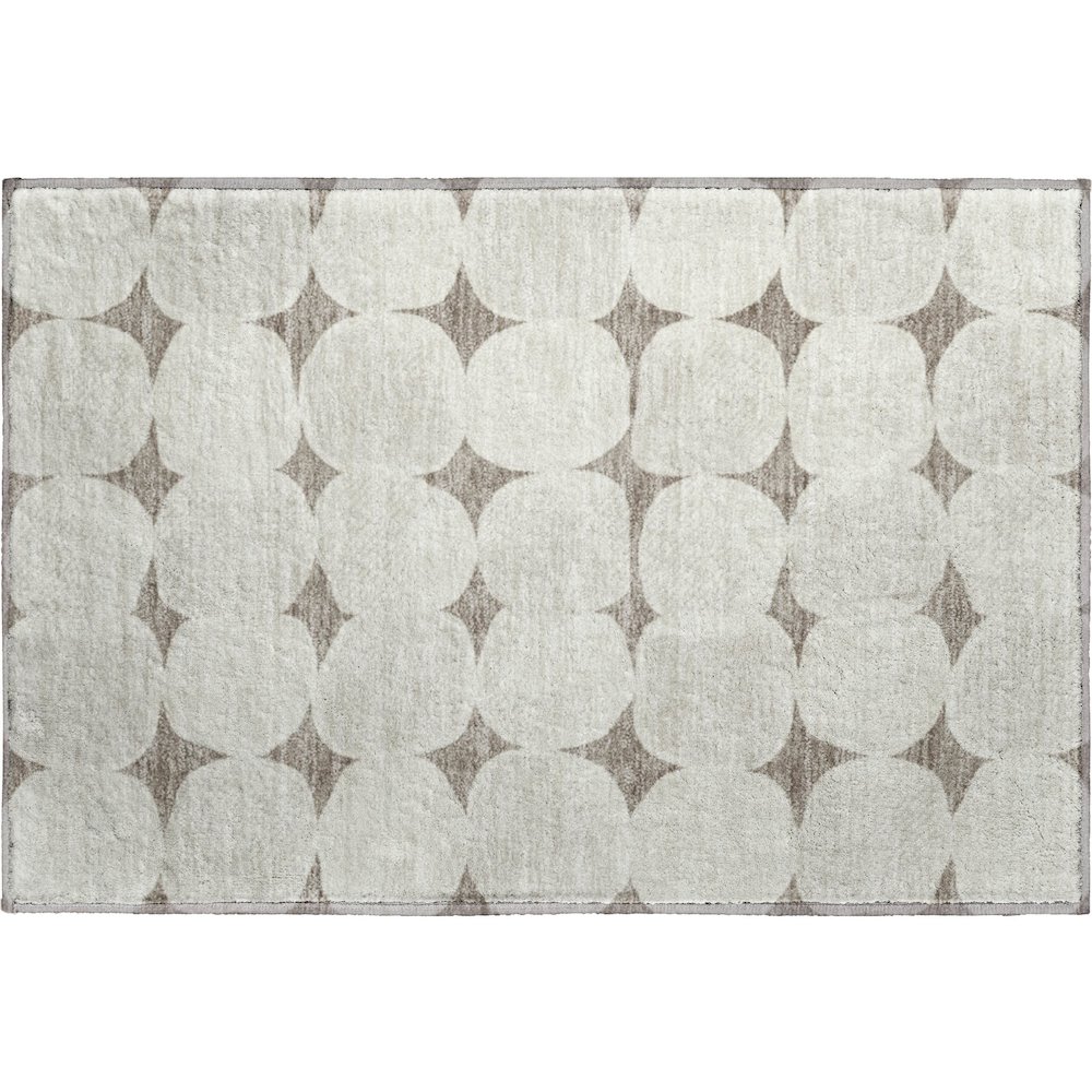 Luxury Washable Indoor/Outdoor The Reserve Taupe 1'8" x 2'6" Rug. Picture 1