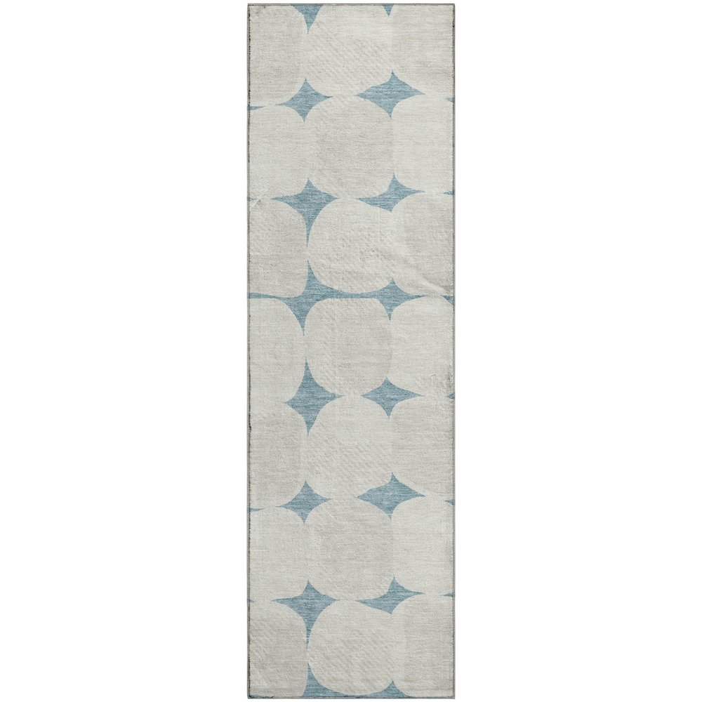 Luxury Washable Indoor/Outdoor The Reserve Teal 2'3" x 7'6" Runner Rug. Picture 1