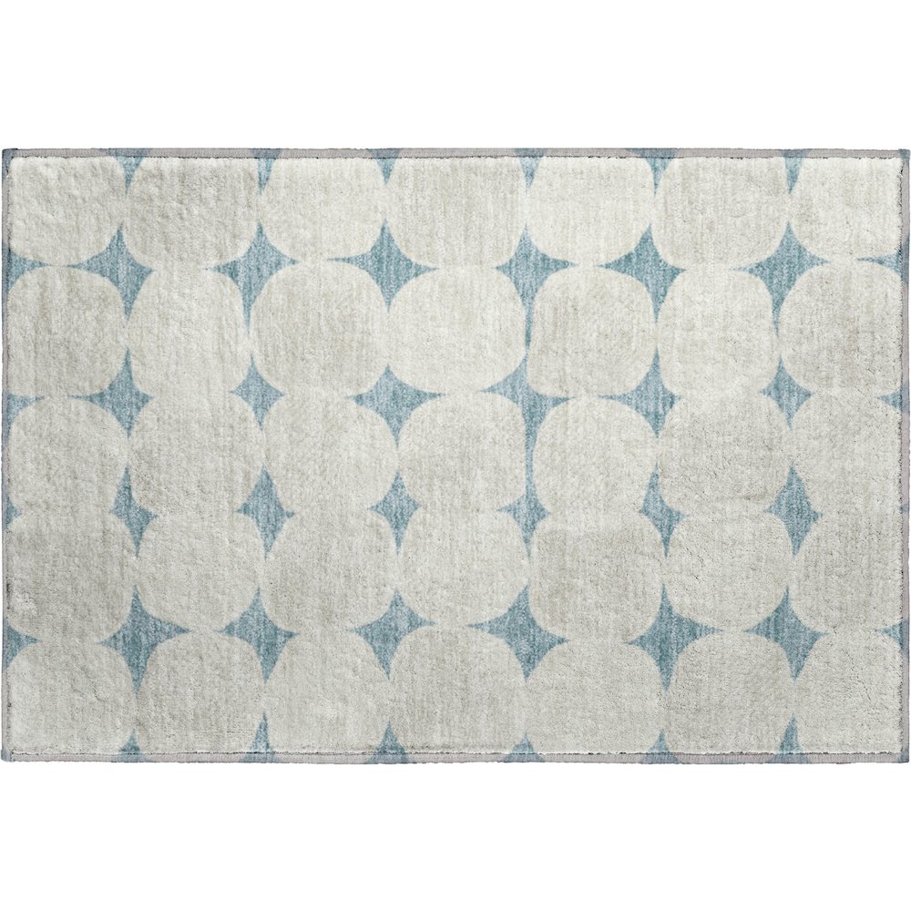 Luxury Washable Indoor/Outdoor The Reserve Teal 1'8" x 2'6" Rug. Picture 1