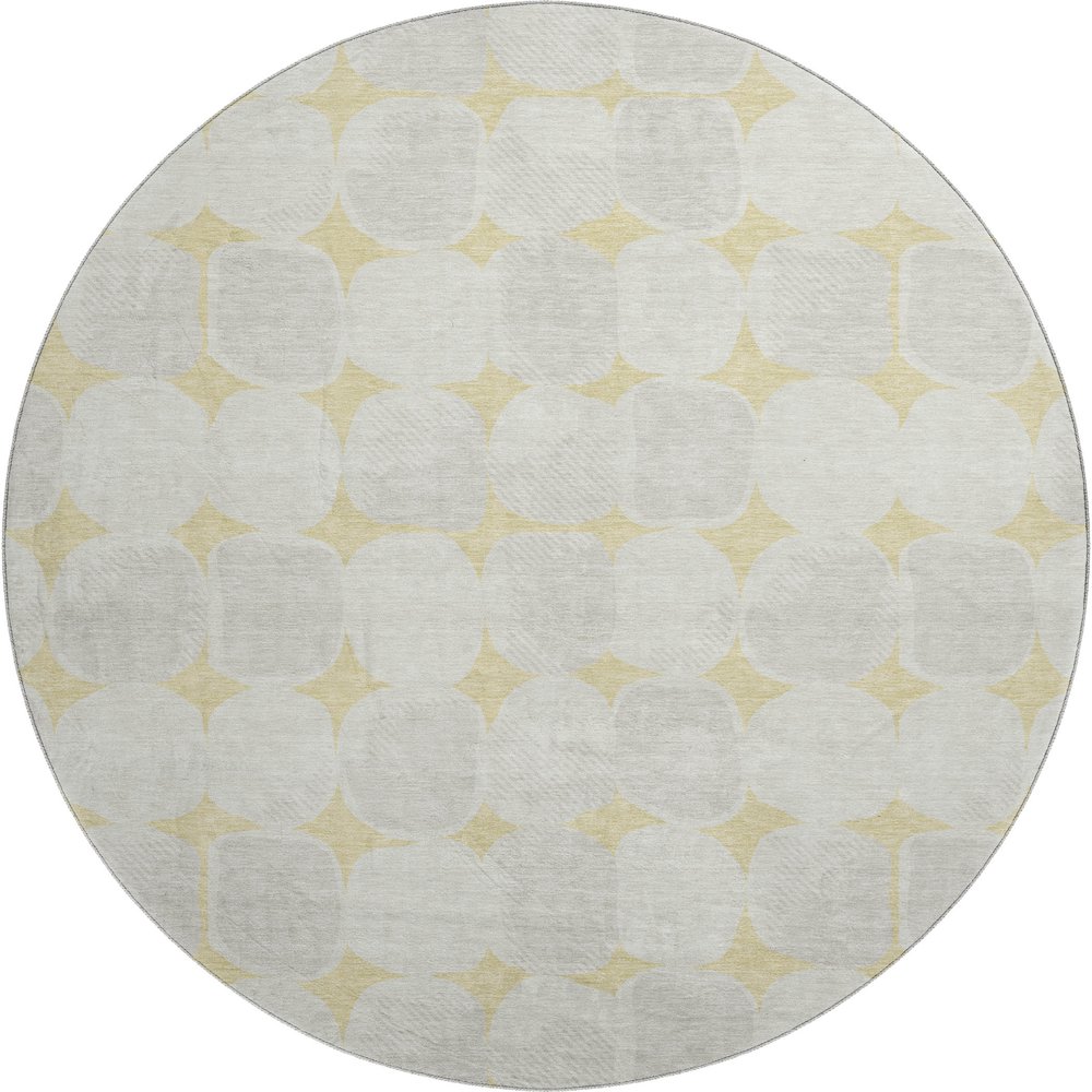 Luxury Washable Indoor/Outdoor The Reserve Wheat 8' x 8' Round Rug. Picture 1
