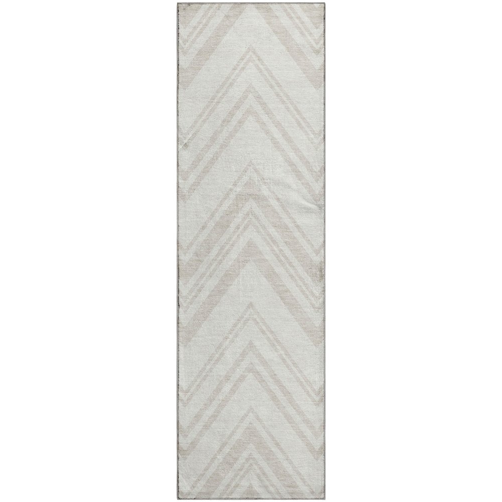 Luxury Washable Indoor/Outdoor The Reserve Ivory 2'3" x 7'6" Runner Rug. Picture 1