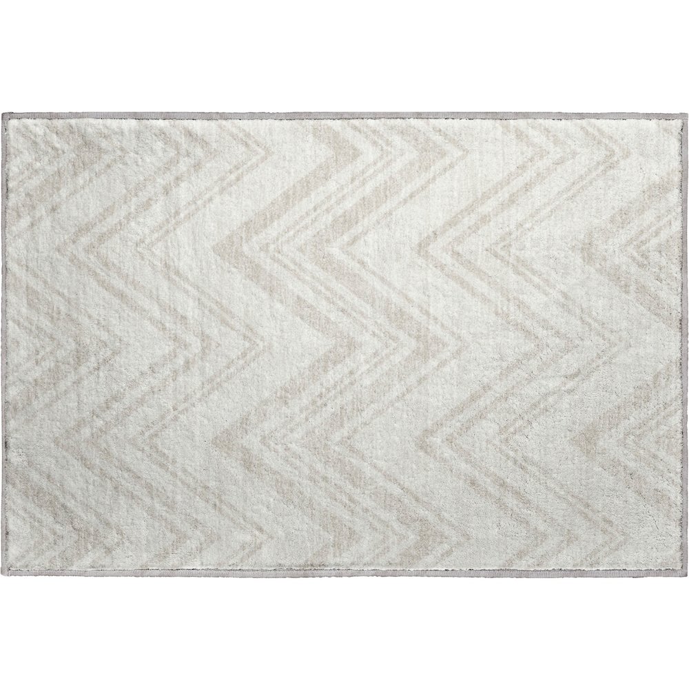 Luxury Washable Indoor/Outdoor The Reserve Ivory 1'8" x 2'6" Rug. Picture 1