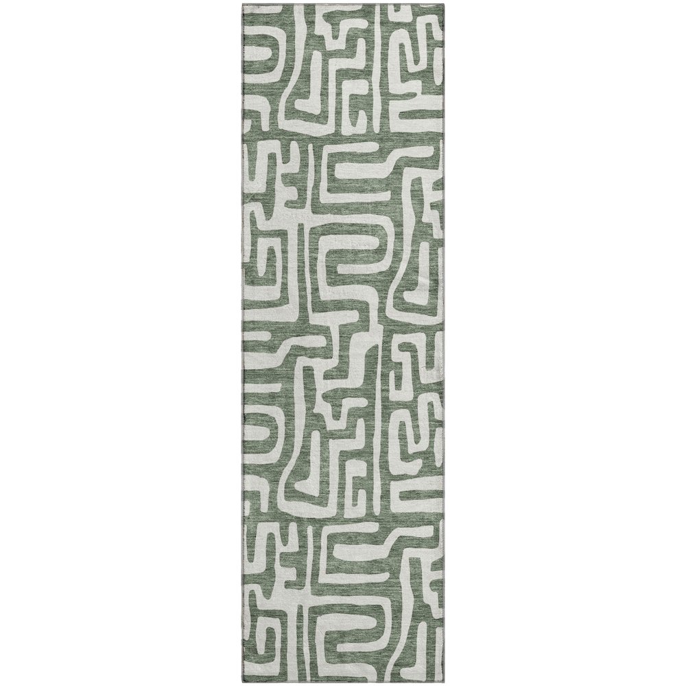 Luxury Washable Indoor/Outdoor The Reserve Basil 2'3" x 7'6" Runner Rug. Picture 1