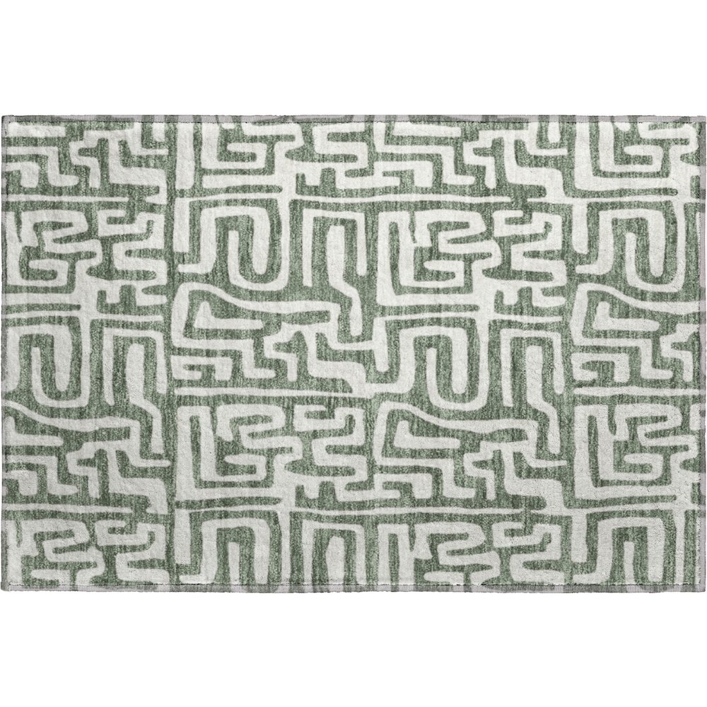 Luxury Washable Indoor/Outdoor The Reserve Basil 1'8" x 2'6" Rug. Picture 1