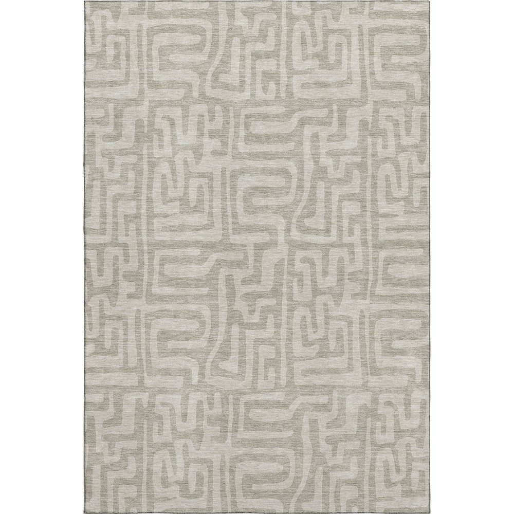 Luxury Washable Indoor/Outdoor The Reserve Taupe 2'6" x 3'10" Rug. Picture 1