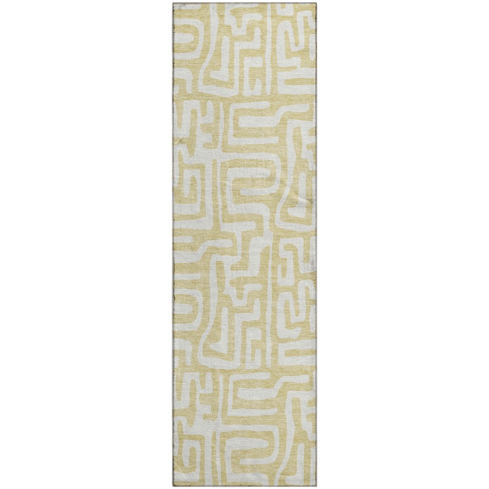 Luxury Washable Indoor/Outdoor The Reserve Wheat 2'3" x 7'6" Runner Rug. Picture 1