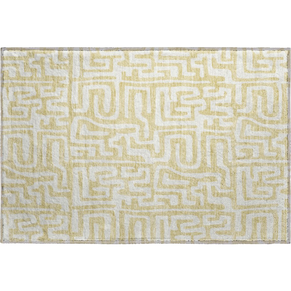 Luxury Washable Indoor/Outdoor The Reserve Wheat 1'8" x 2'6" Rug. Picture 1