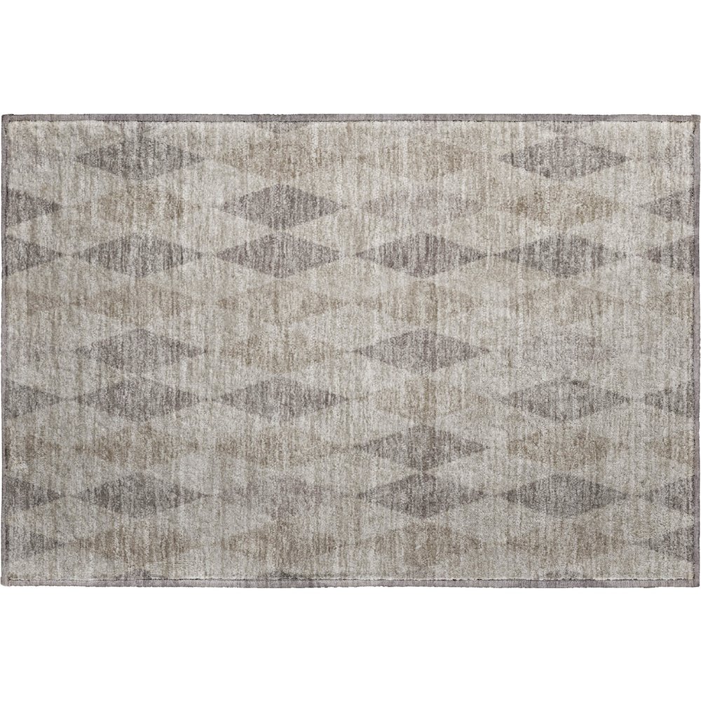Luxury Washable Indoor/Outdoor The Reserve Beige 1'8" x 2'6" Rug. Picture 1