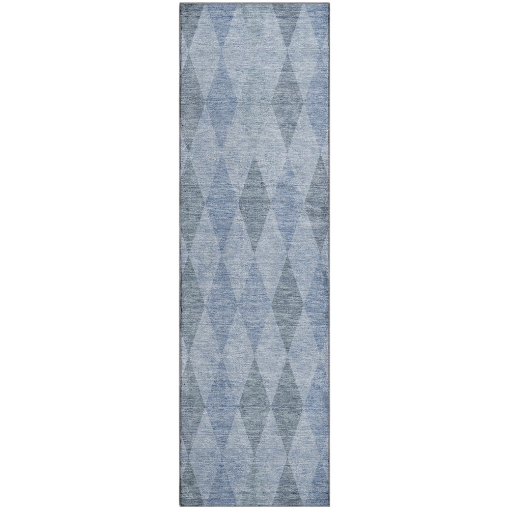 Luxury Washable Indoor/Outdoor The Reserve Denim 2'3" x 7'6" Runner Rug. Picture 1