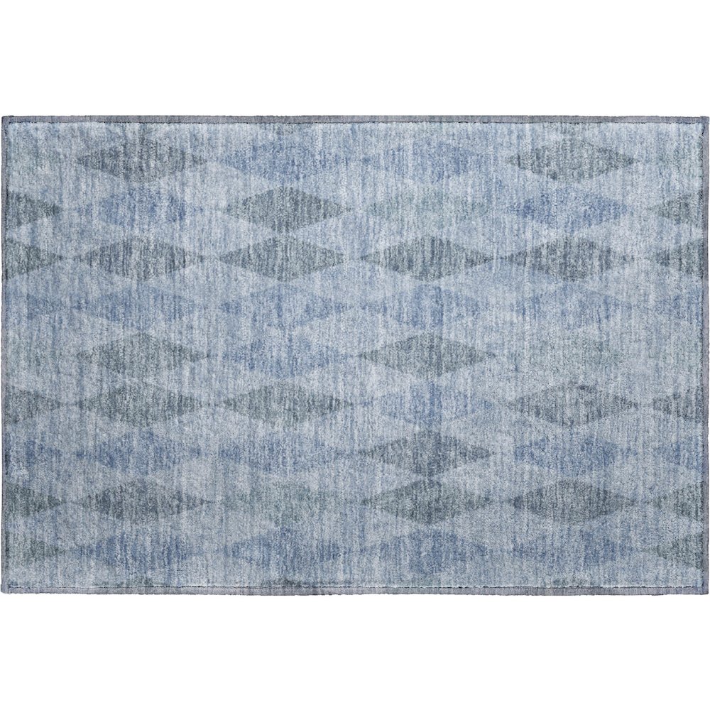 Luxury Washable Indoor/Outdoor The Reserve Denim 1'8" x 2'6" Rug. Picture 1