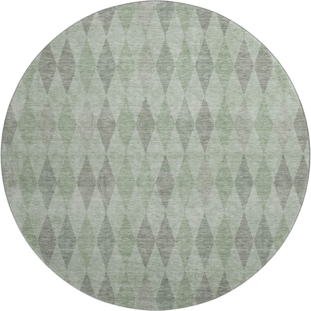 Luxury Washable Indoor/Outdoor The Reserve Fern 8' x 8' Round Rug. Picture 1