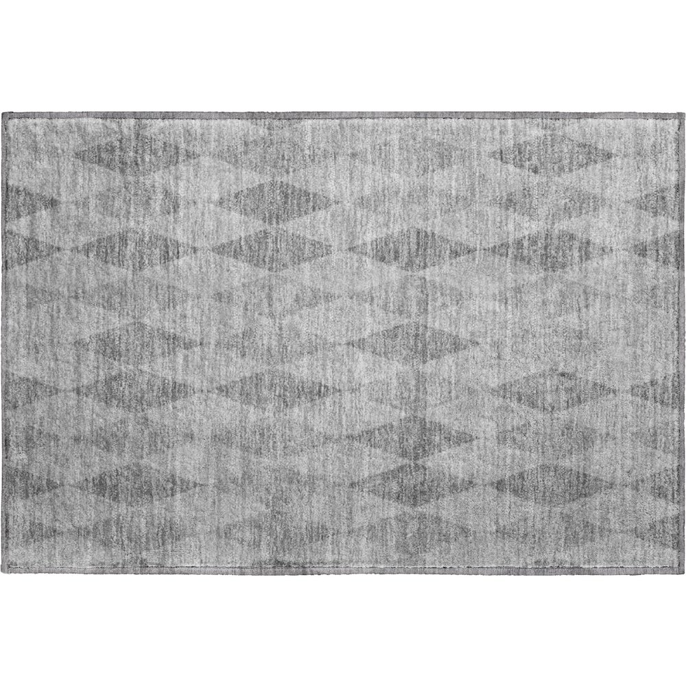 Luxury Washable Indoor/Outdoor The Reserve Gray 1'8" x 2'6" Rug. Picture 1