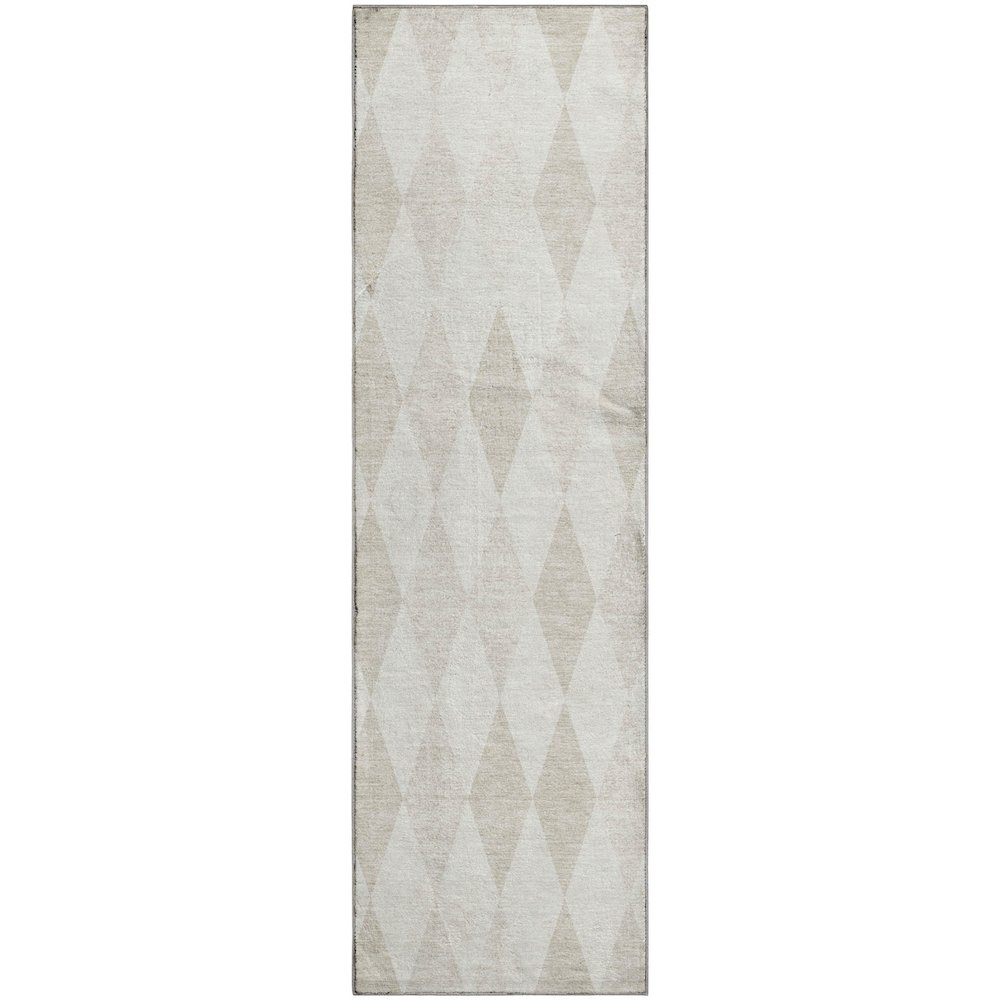 Luxury Washable Indoor/Outdoor The Reserve Ivory 2'3" x 7'6" Runner Rug. Picture 1