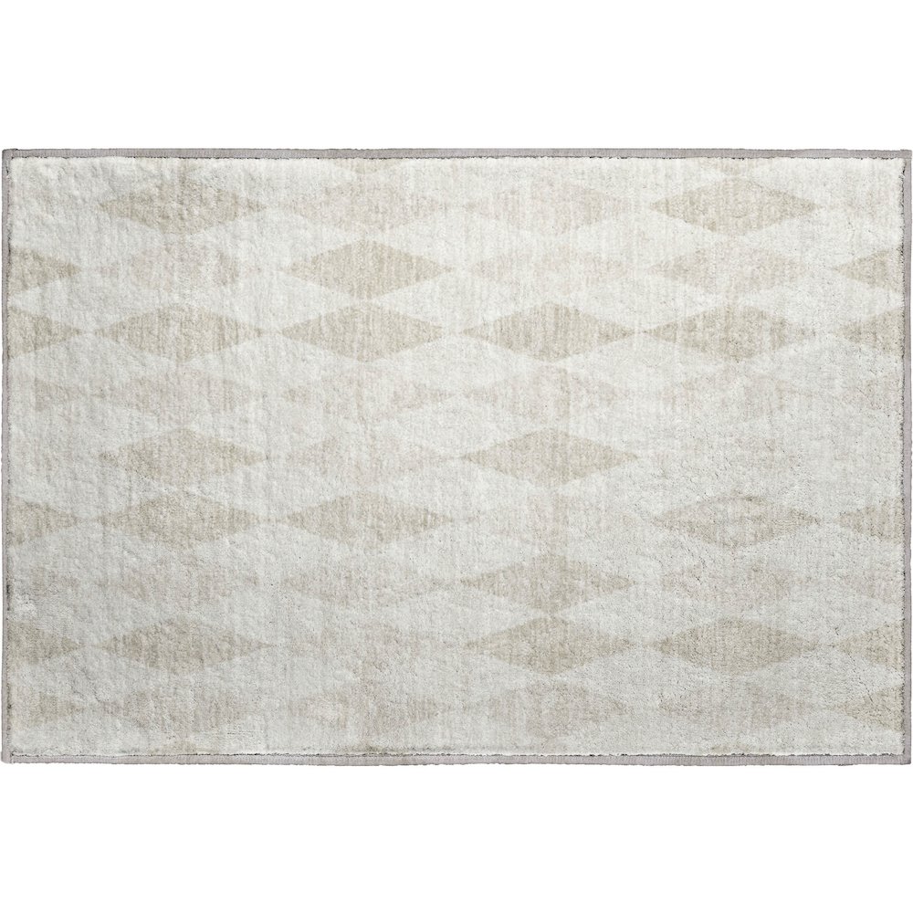 Luxury Washable Indoor/Outdoor The Reserve Ivory 1'8" x 2'6" Rug. Picture 1
