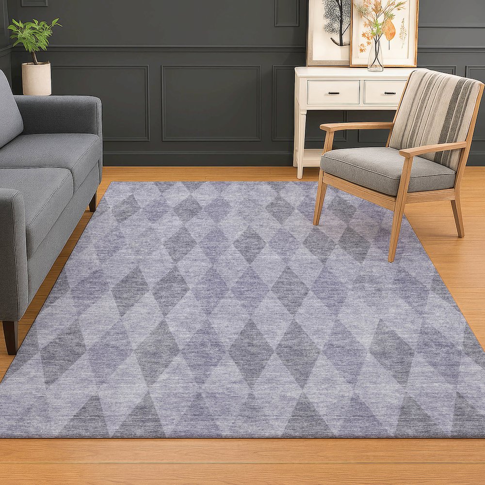Luxury Washable Indoor/Outdoor The Reserve Lavender 2'6" x 3'10" Rug. Picture 5