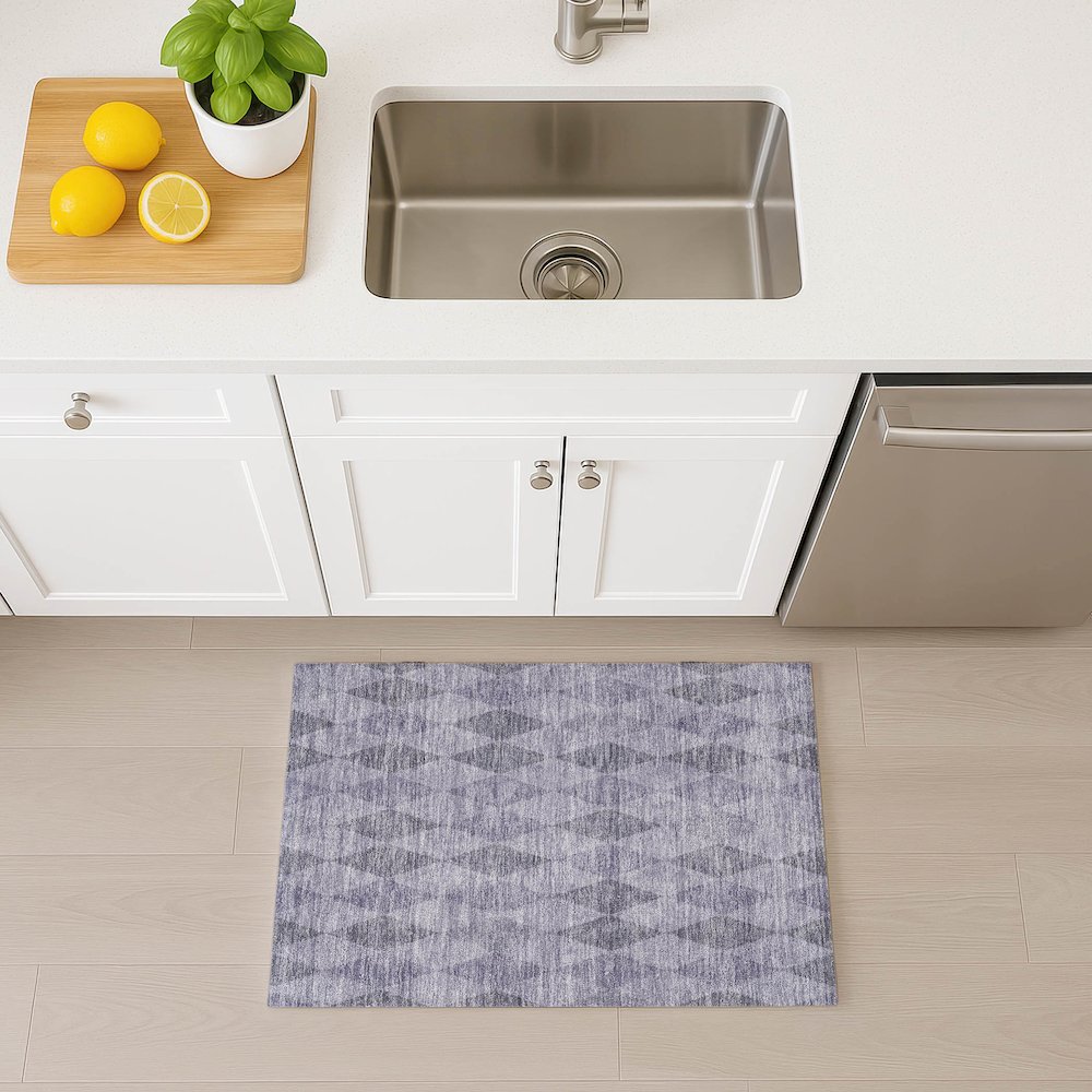 Luxury Washable Indoor/Outdoor The Reserve Lavender 1'8" x 2'6" Rug. Picture 5
