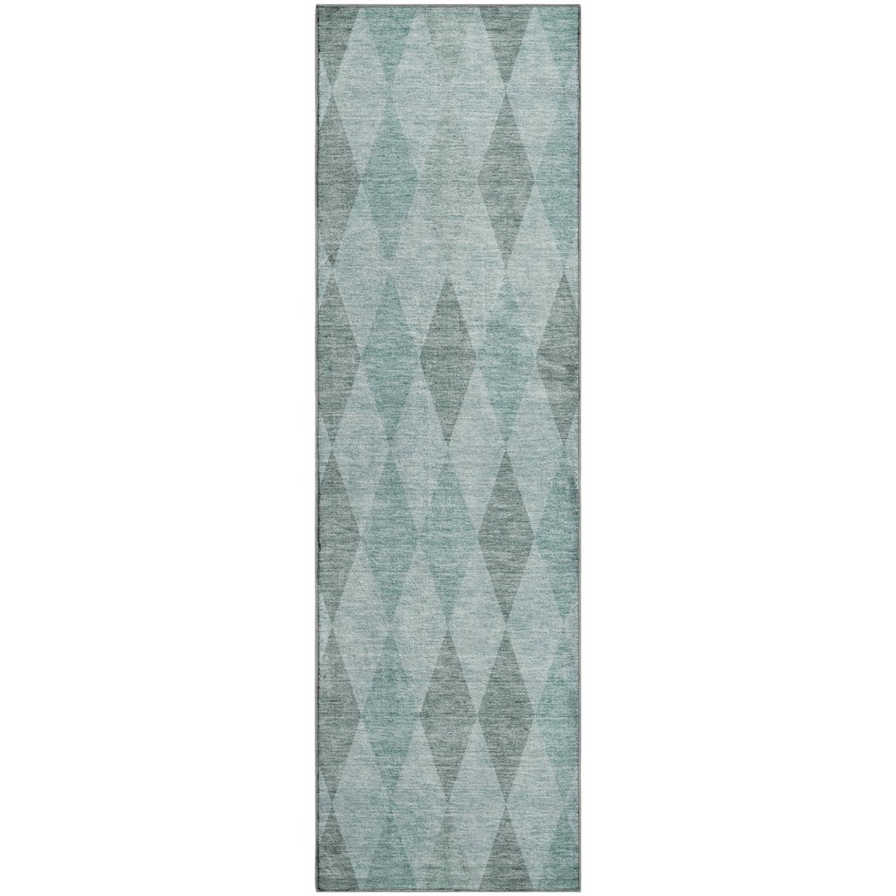 Luxury Washable Indoor/Outdoor The Reserve Teal 2'3" x 7'6" Runner Rug. Picture 1