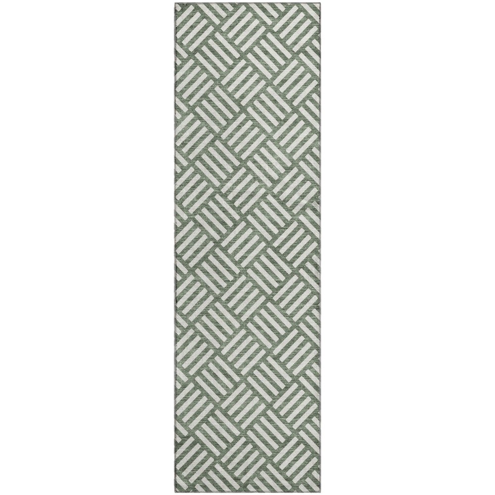 Luxury Washable Indoor/Outdoor The Reserve Basil 2'3" x 7'6" Runner Rug. Picture 1