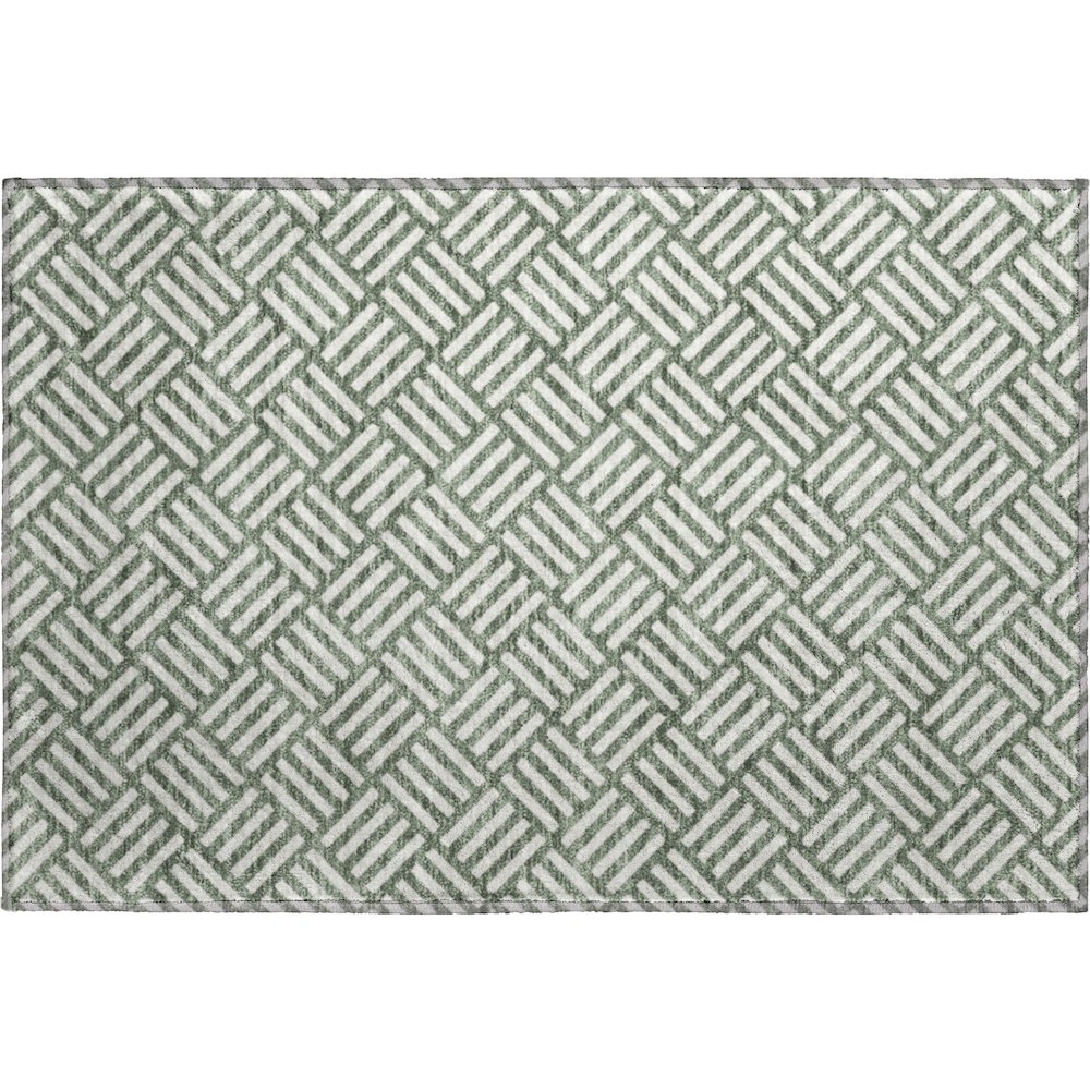 Luxury Washable Indoor/Outdoor The Reserve Basil 1'8" x 2'6" Rug. Picture 1