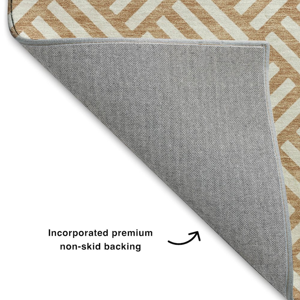Luxury Washable Indoor/Outdoor The Reserve Copper 1'8" x 2'6" Rug. Picture 4
