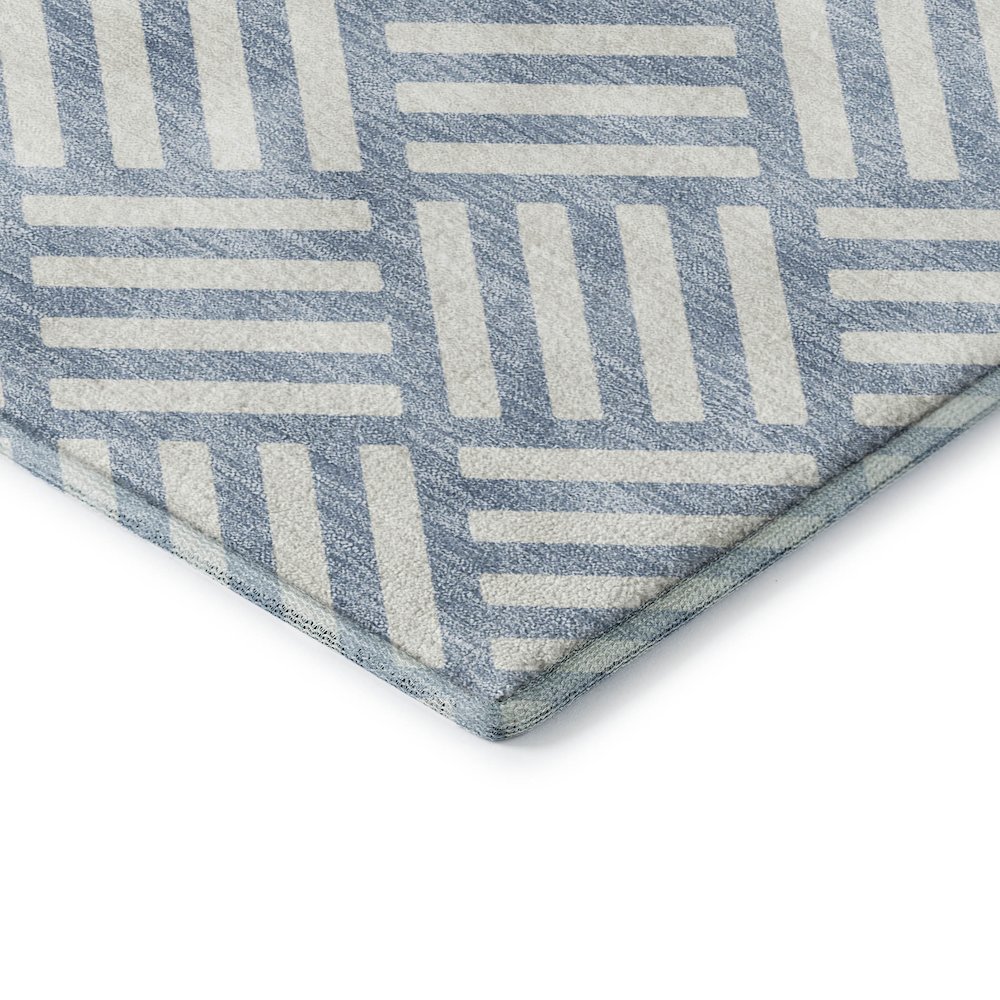 Luxury Washable Indoor/Outdoor The Reserve Denim 1'8" x 2'6" Rug. Picture 2