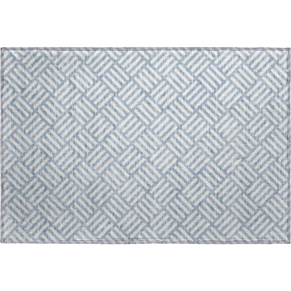 Luxury Washable Indoor/Outdoor The Reserve Denim 1'8" x 2'6" Rug. Picture 1