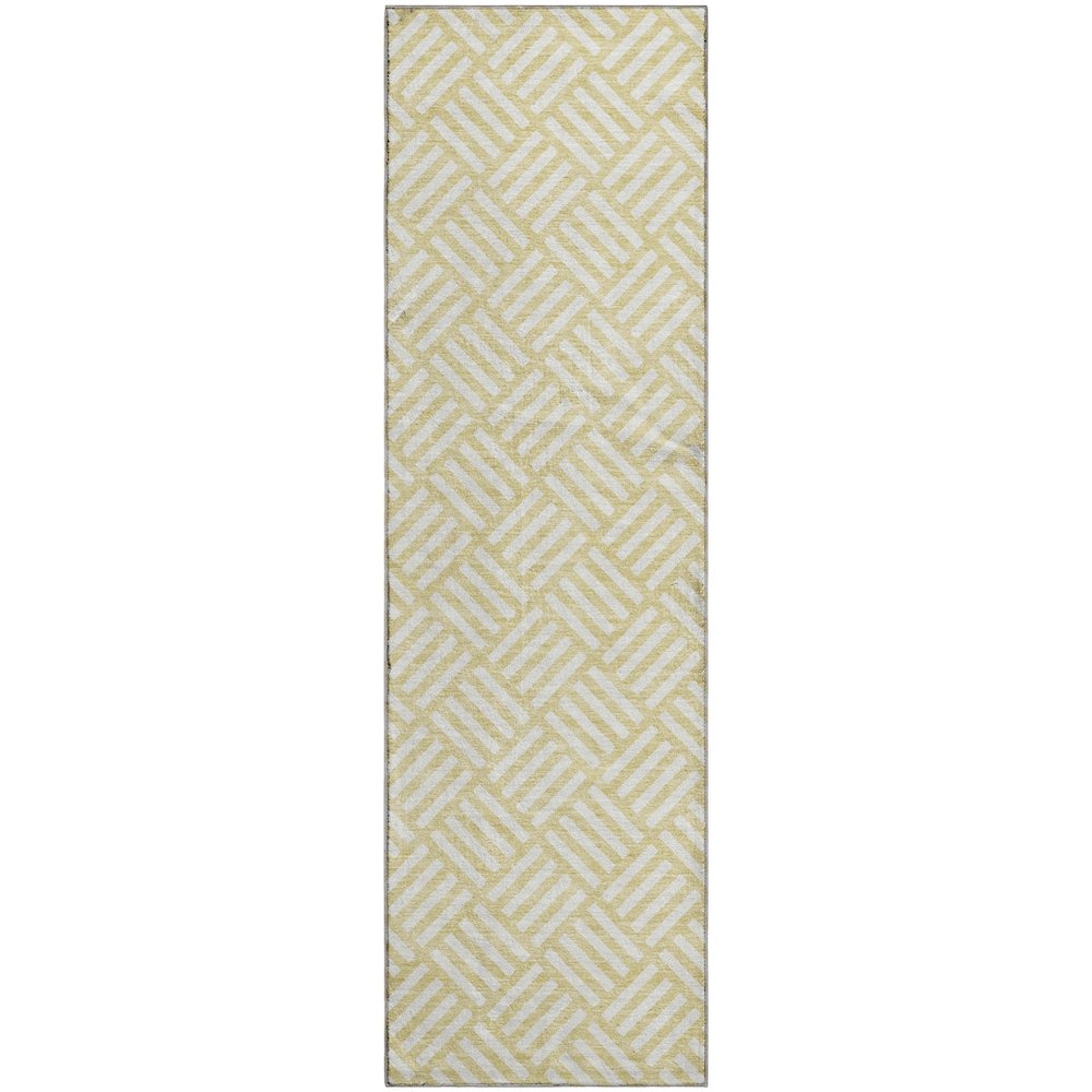 Luxury Washable Indoor/Outdoor The Reserve Wheat 2'3" x 7'6" Runner Rug. Picture 1