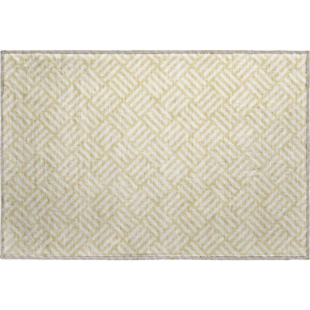 Luxury Washable Indoor/Outdoor The Reserve Wheat 1'8" x 2'6" Rug. Picture 1