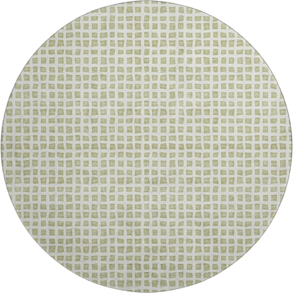 Luxury Washable Indoor/Outdoor The Reserve Aloe 8' x 8' Round Rug. Picture 1