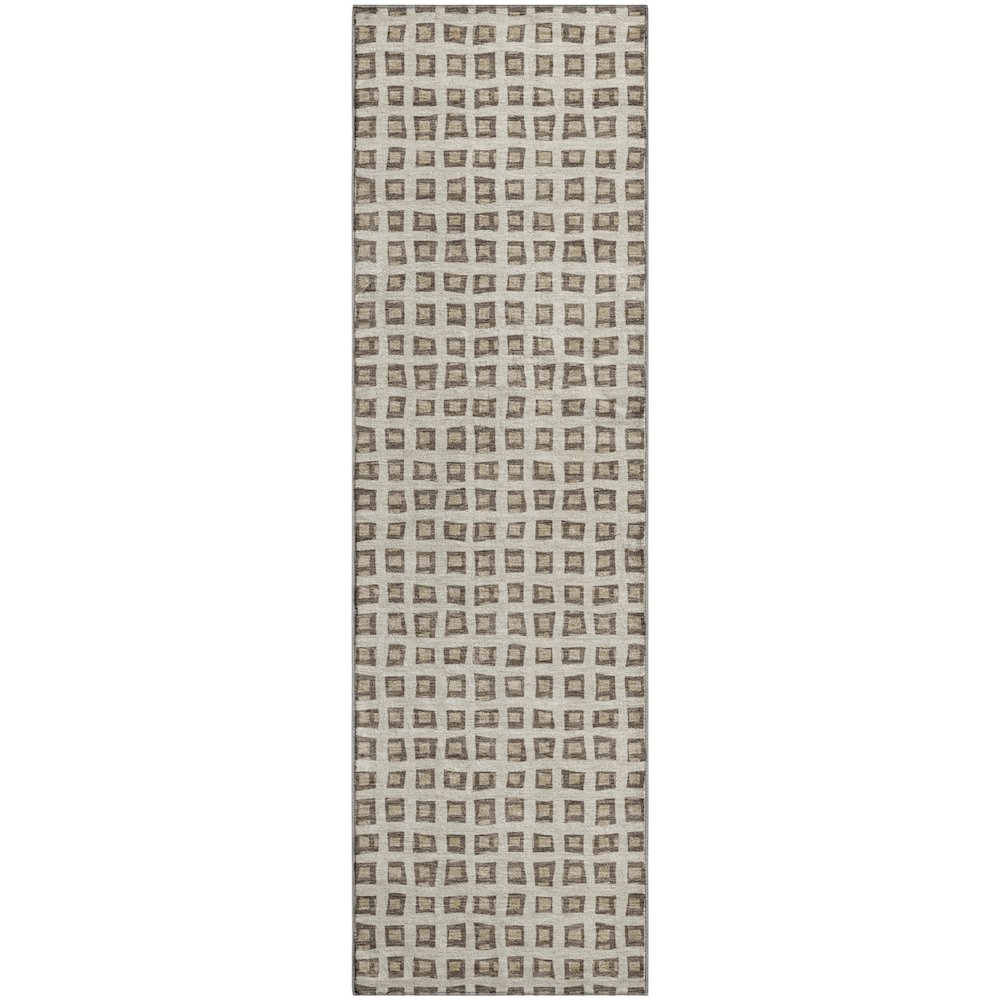 Luxury Washable Indoor/Outdoor The Reserve Brown 2'3" x 7'6" Runner Rug. Picture 1
