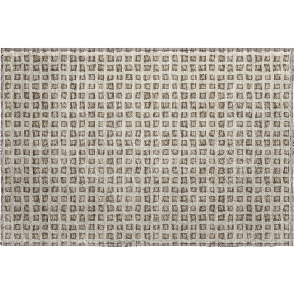Luxury Washable Indoor/Outdoor The Reserve Brown 1'8" x 2'6" Rug. Picture 1