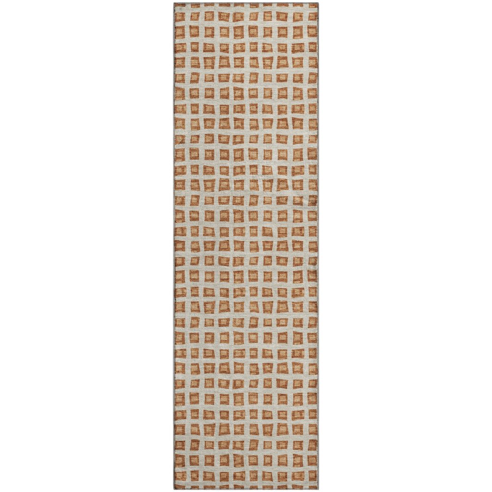 Luxury Washable Indoor/Outdoor The Reserve Copper 2'3" x 7'6" Runner Rug. Picture 1