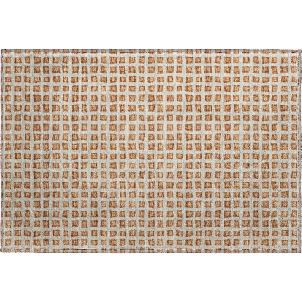 Luxury Washable Indoor/Outdoor The Reserve Copper 1'8" x 2'6" Rug. Picture 1