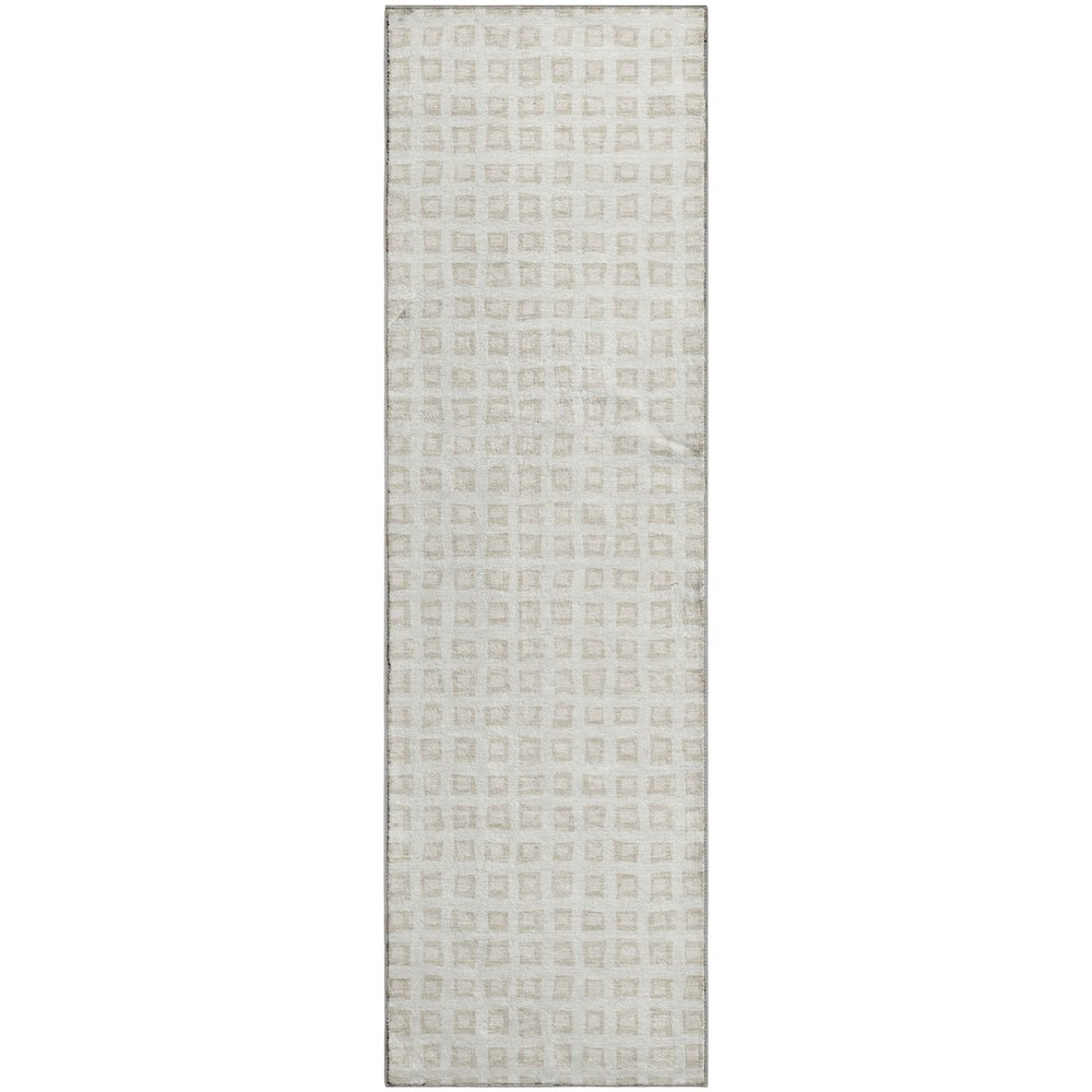 Luxury Washable Indoor/Outdoor The Reserve Ivory 2'3" x 7'6" Runner Rug. Picture 1