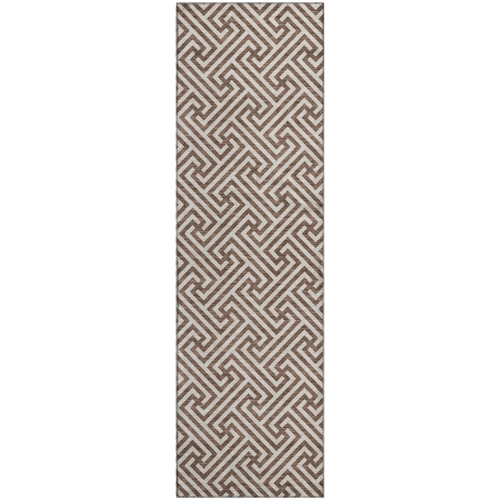 Luxury Washable Indoor/Outdoor The Reserve Coffee 2'3" x 7'6" Runner Rug. Picture 1