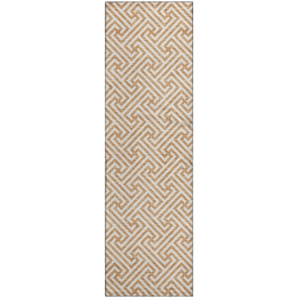 Luxury Washable Indoor/Outdoor The Reserve Copper 2'3" x 7'6" Runner Rug. Picture 1