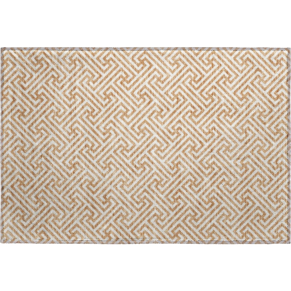 Luxury Washable Indoor/Outdoor The Reserve Copper 1'8" x 2'6" Rug. Picture 1